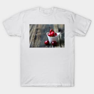 Cherries in a white bowl. T-Shirt